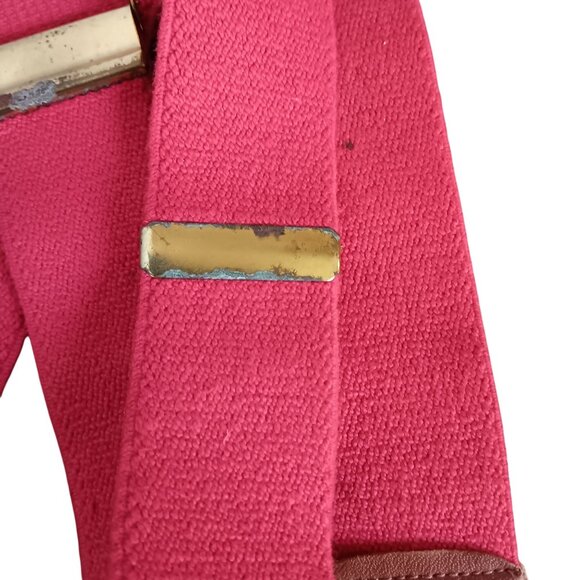 Vintage Boys Suspenders Red Elastic & Leather Button-On  Leather Togs 1950's - Picture 4 of 5